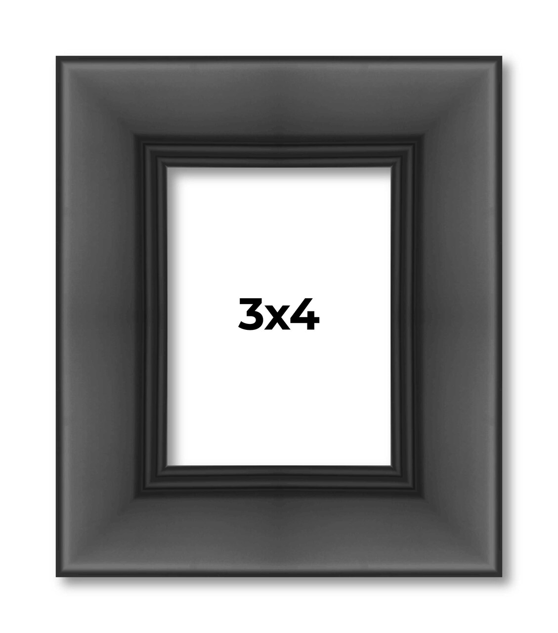 3x4 Refined Picture Frame with UV-Resistant Acrylic & Acid Free Backing, Available in 5 Finishes - Black, Blue, Gold, Silver, and White